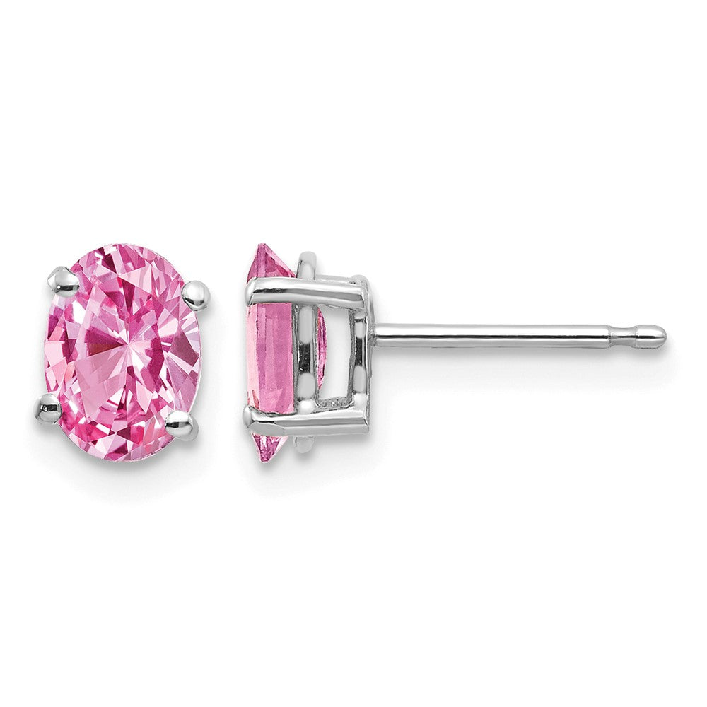 14k White Gold Pink Sapphire Earrings