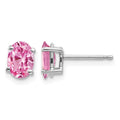 14k White Gold Pink Sapphire Earrings