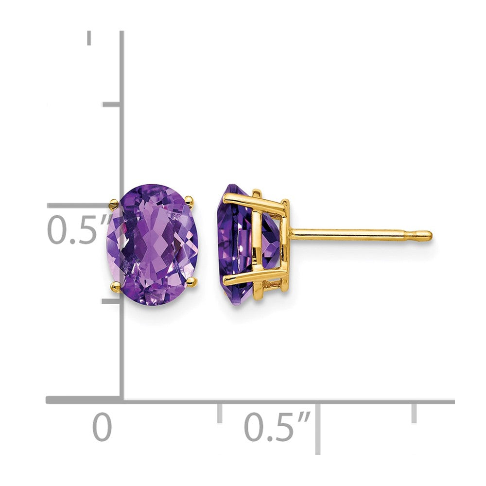 14k 8x6mm Oval Amethyst Earrings