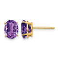 14k 8x6mm Oval Amethyst Earrings