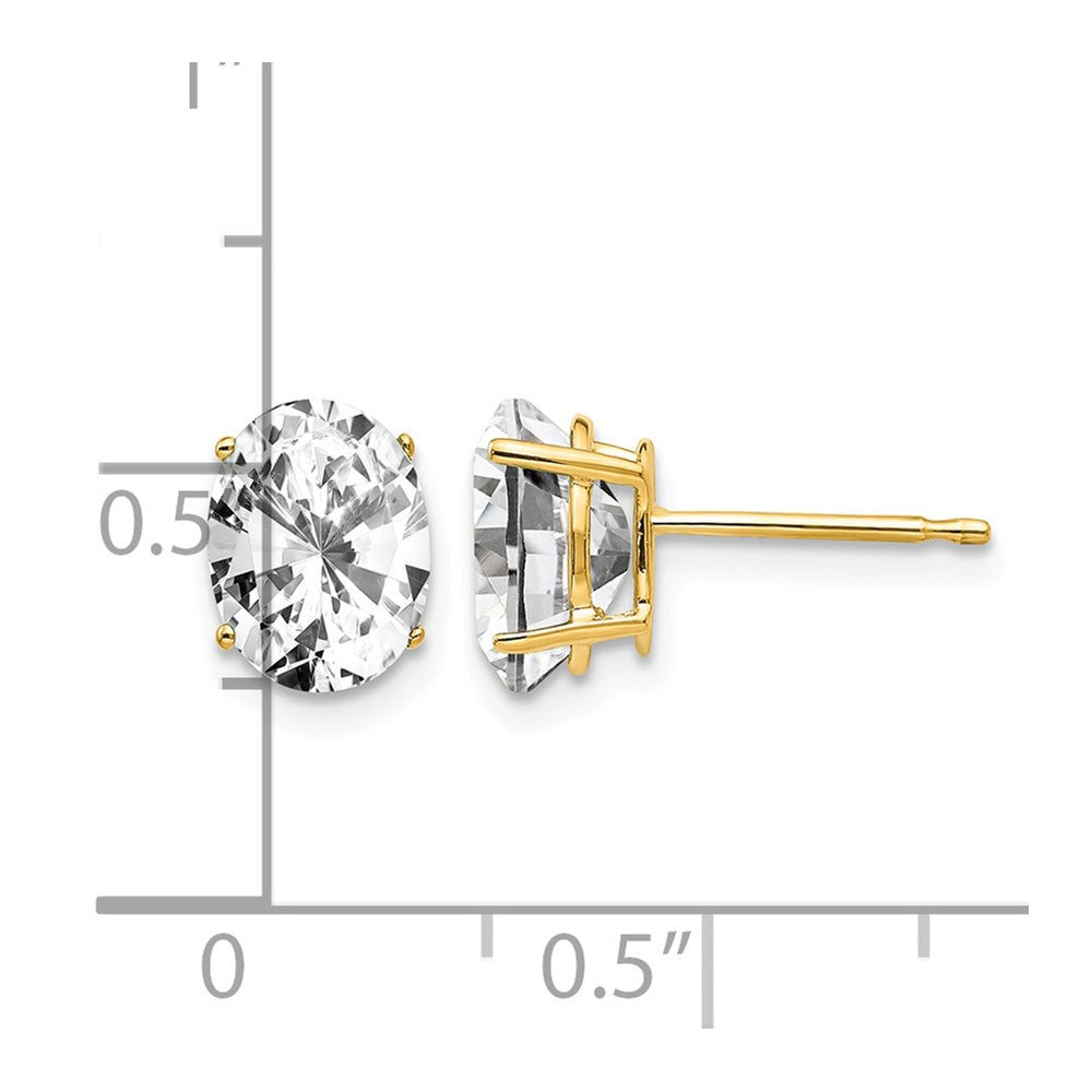 14k 8x6mm Oval Cubic Zirconia Earrings