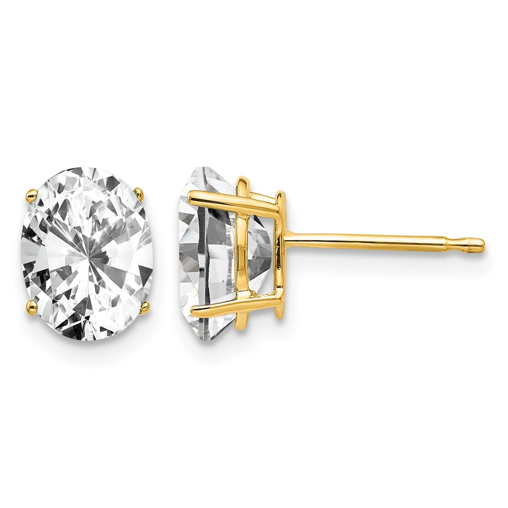 14k 8x6mm Oval Cubic Zirconia Earrings