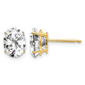 14k 8x6mm Oval Cubic Zirconia Earrings