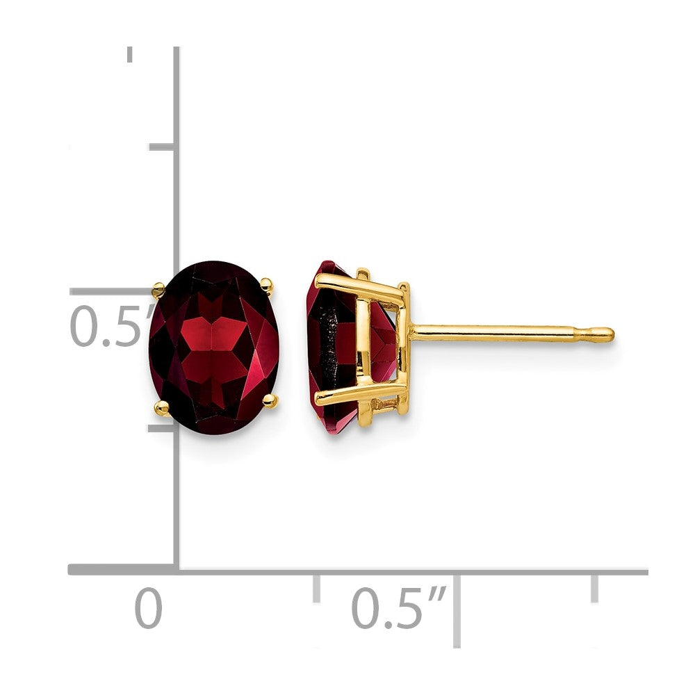 14k 8x6mm Oval Garnet Earrings