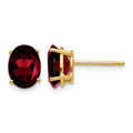 14k 8x6mm Oval Garnet Earrings