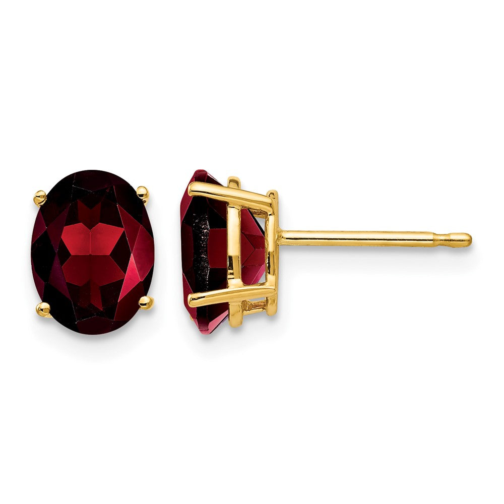 14k 8x6mm Oval Garnet Earrings