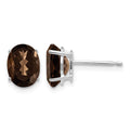 14kw 8x6 Oval Smoky Quartz Earrings