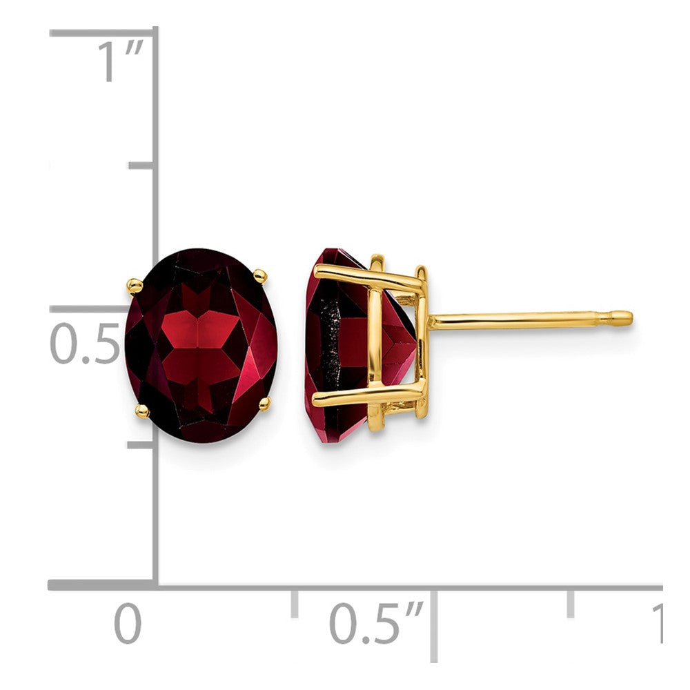 14k 9x7mm Oval Garnet Earrings