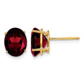 14k 9x7mm Oval Garnet Earrings