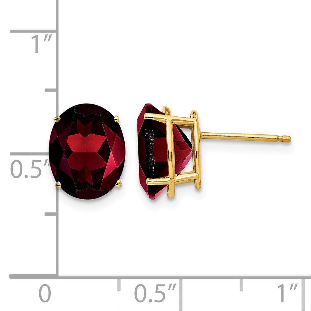 14k 10x8mm Oval Garnet Earrings