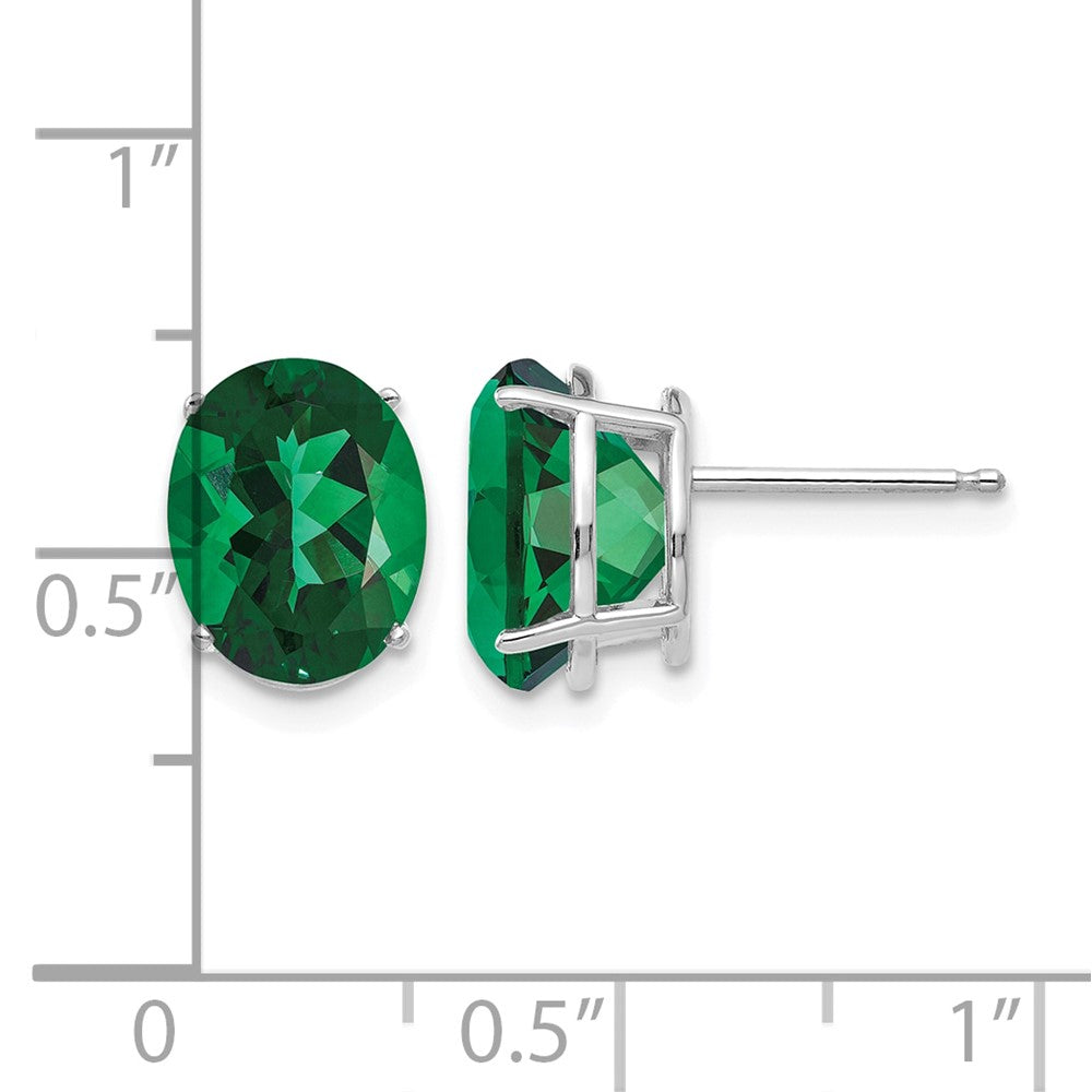 14k White Gold Mount St. Helens Oval Stud Earrings