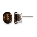 14kw 10x8 Oval Smoky Quartz Earrings