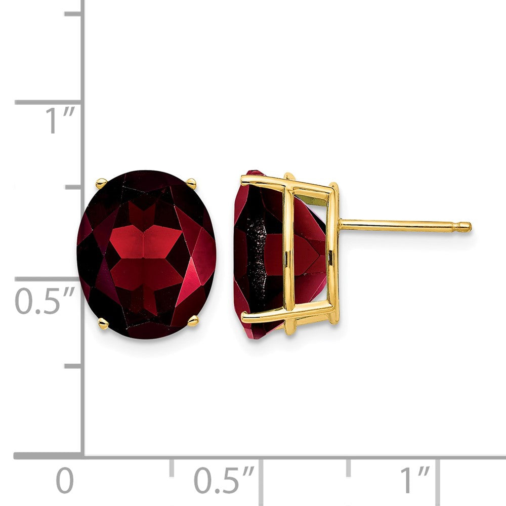 14k Oval Garnet Earrings