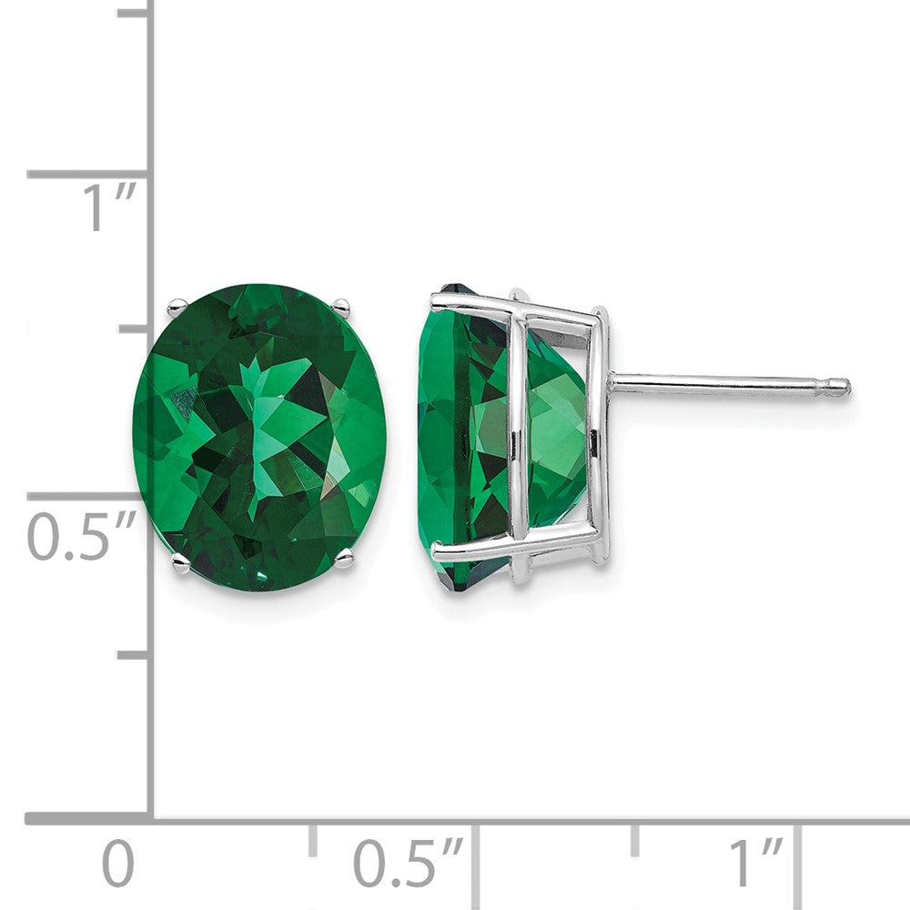 14k White Gold Mount St. Helens Oval Stud Earrings