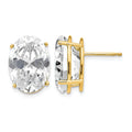 14k 14x10mm Oval Cubic Zirconia Earrings