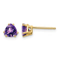 14k 5mm Trillion Amethyst Earrings