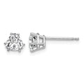 14k White Gold Cubic Zirconia Trillion Stud Earrings