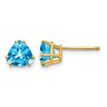 14k 6mm Trillion Blue Topaz Earrings