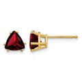 14k 6mm Trillion Garnet Earrings
