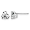 14k White Gold 6mm Trillion Cubic Zirconia Earrings
