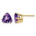 14k 8mm Trillion Amethyst Earrings