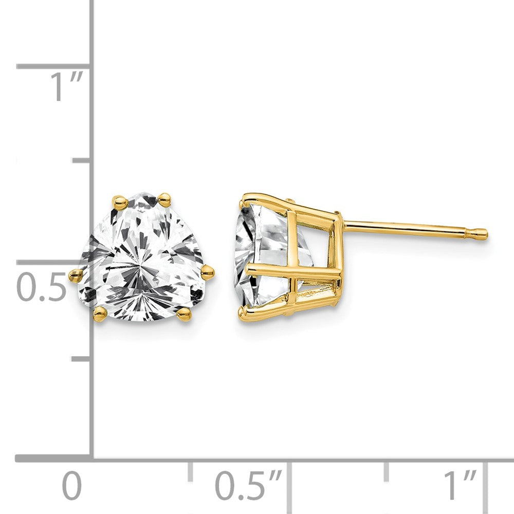 14k 8mm Trillion Cubic Zirconia Earrings