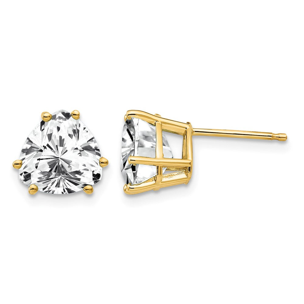14k 8mm Trillion Cubic Zirconia Earrings