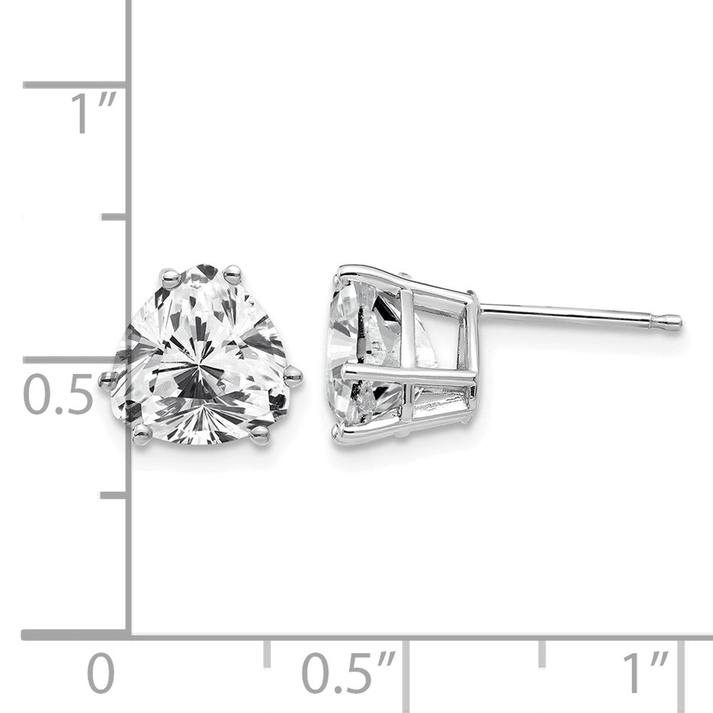14k White Gold 8mm Trillion Cubic Zirconia Earrings