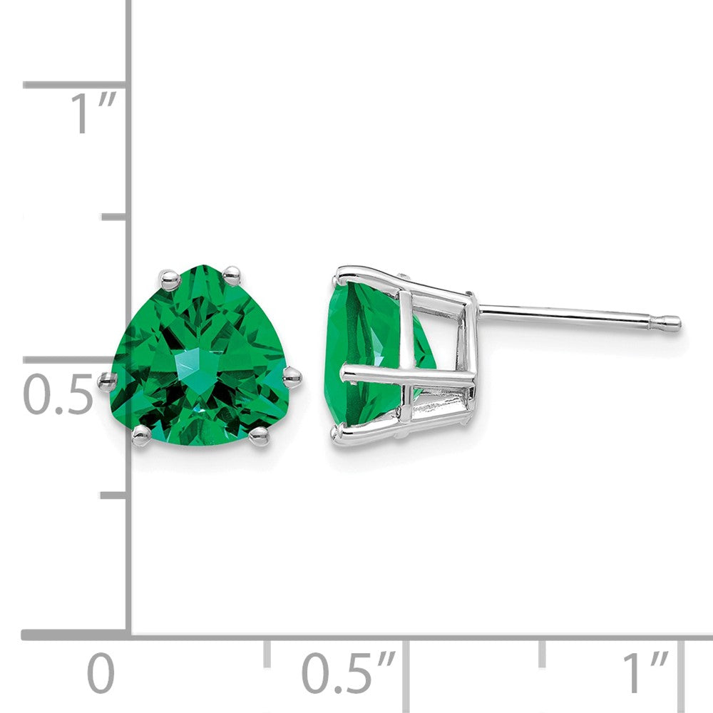 14k White Gold Mount St. Helens Trillion Stud Earrings