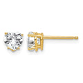 14k 5mm Heart Cubic Zirconia Earrings