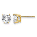 14k 6mm Heart Cubic Zirconia Earrings
