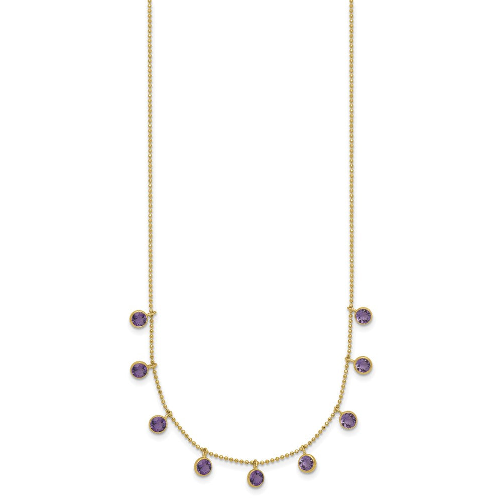 14K Multi-color Gemstone Necklace 16\ w/ 2in ext."