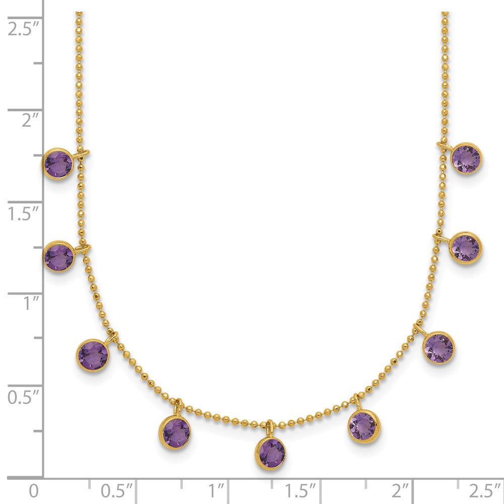14K Multi-color Gemstone Necklace 16\ w/ 2in ext."