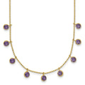 14K Multi-color Gemstone Necklace 16\ w/ 2in ext."