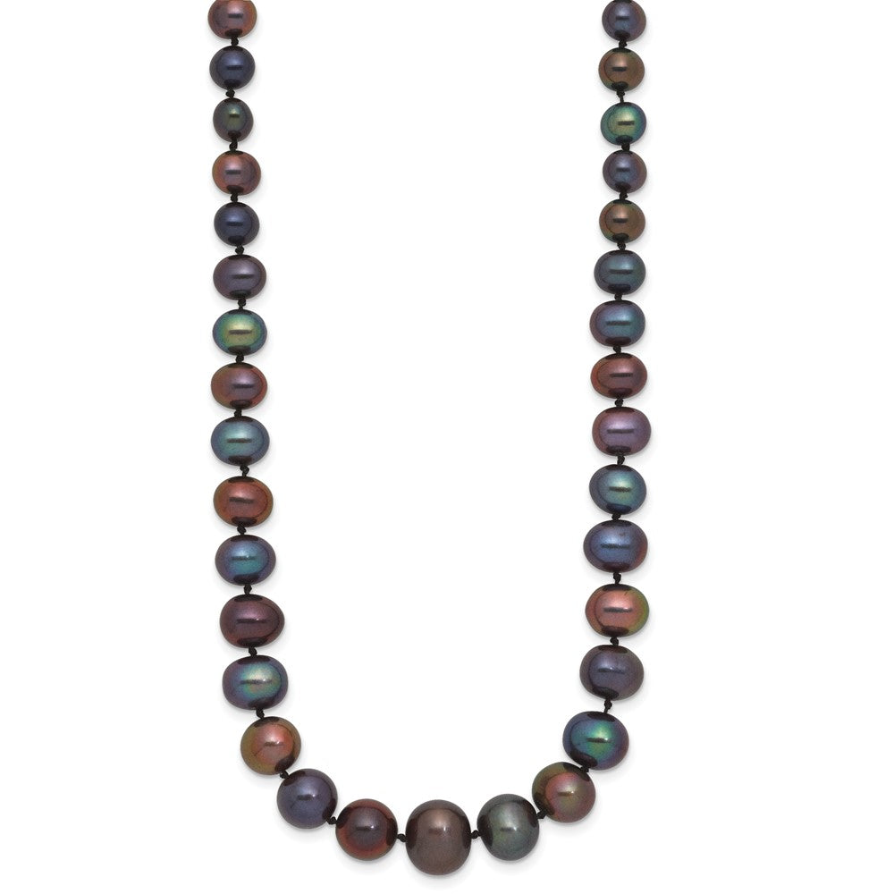 14k WG 4-10mm Graduated Near Rnd Black FWC Pearl 18in Necklace