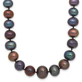 14k WG 4-10mm Graduated Near Rnd Black FWC Pearl 18in Necklace