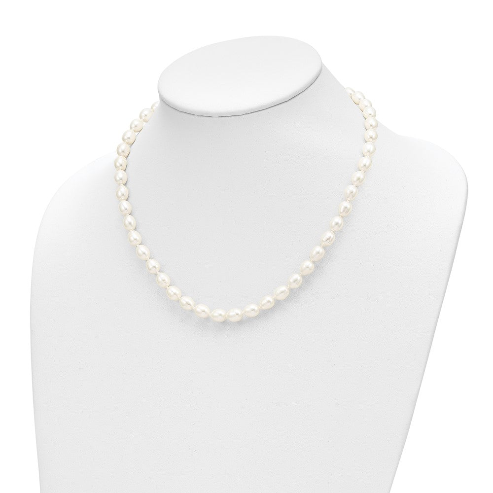 14k 7-8mm Rice FW Cultured Pearl 18 in. Necklace & Post Earring Set