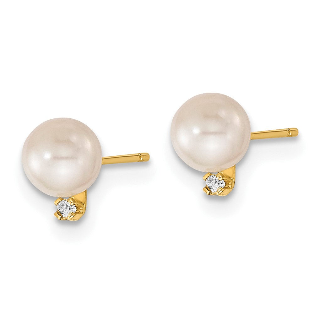 14K 5-6mm Saltwater Akoya Cultured Pearl & Dia. Earring & Pendant Set