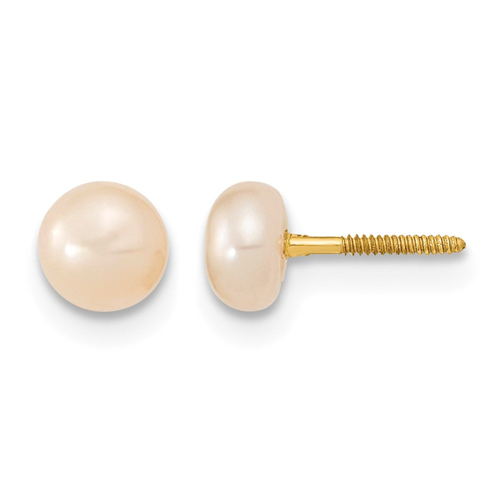 14k Pink FW Cultured Pearl 12"" Necklace, 5"" Bracelet & Earring Set