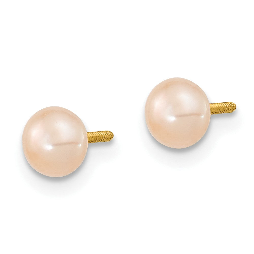 14k Pink FW Cultured Pearl 12"" Necklace, 5"" Bracelet & Earring Set