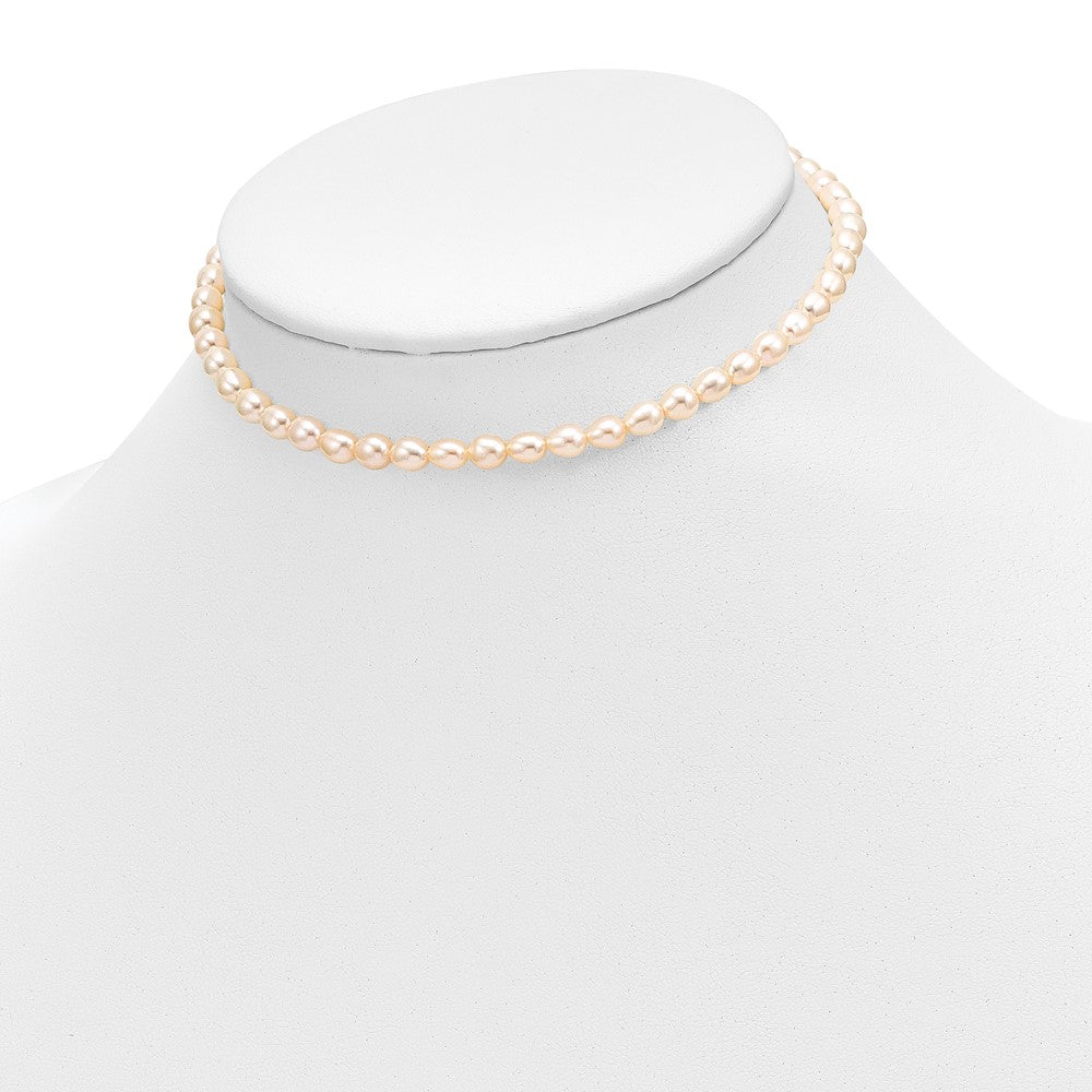 14k Pink FW Cultured Pearl 12"" Necklace, 5"" Bracelet & Earring Set