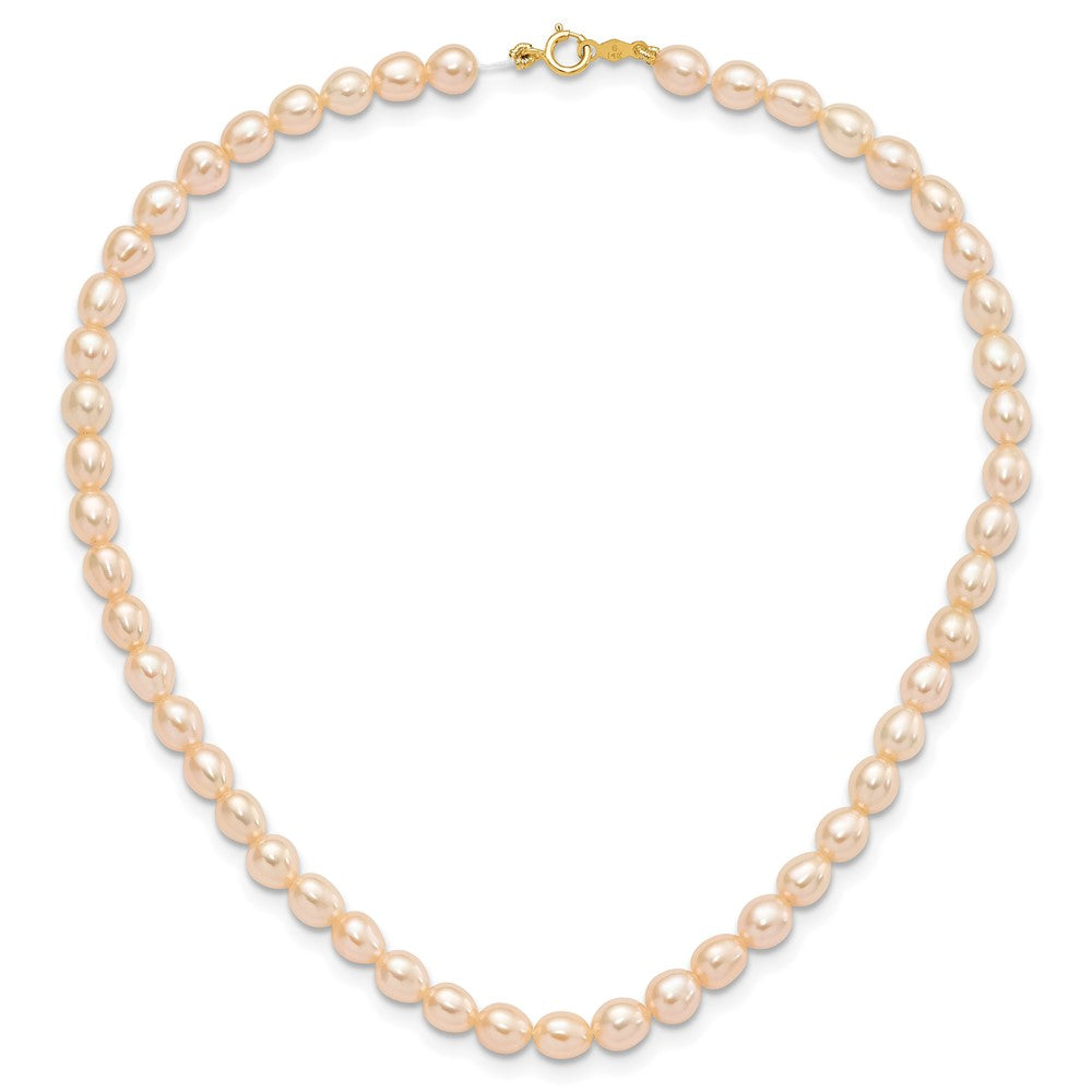 14k Pink FW Cultured Pearl 12"" Necklace, 5"" Bracelet & Earring Set