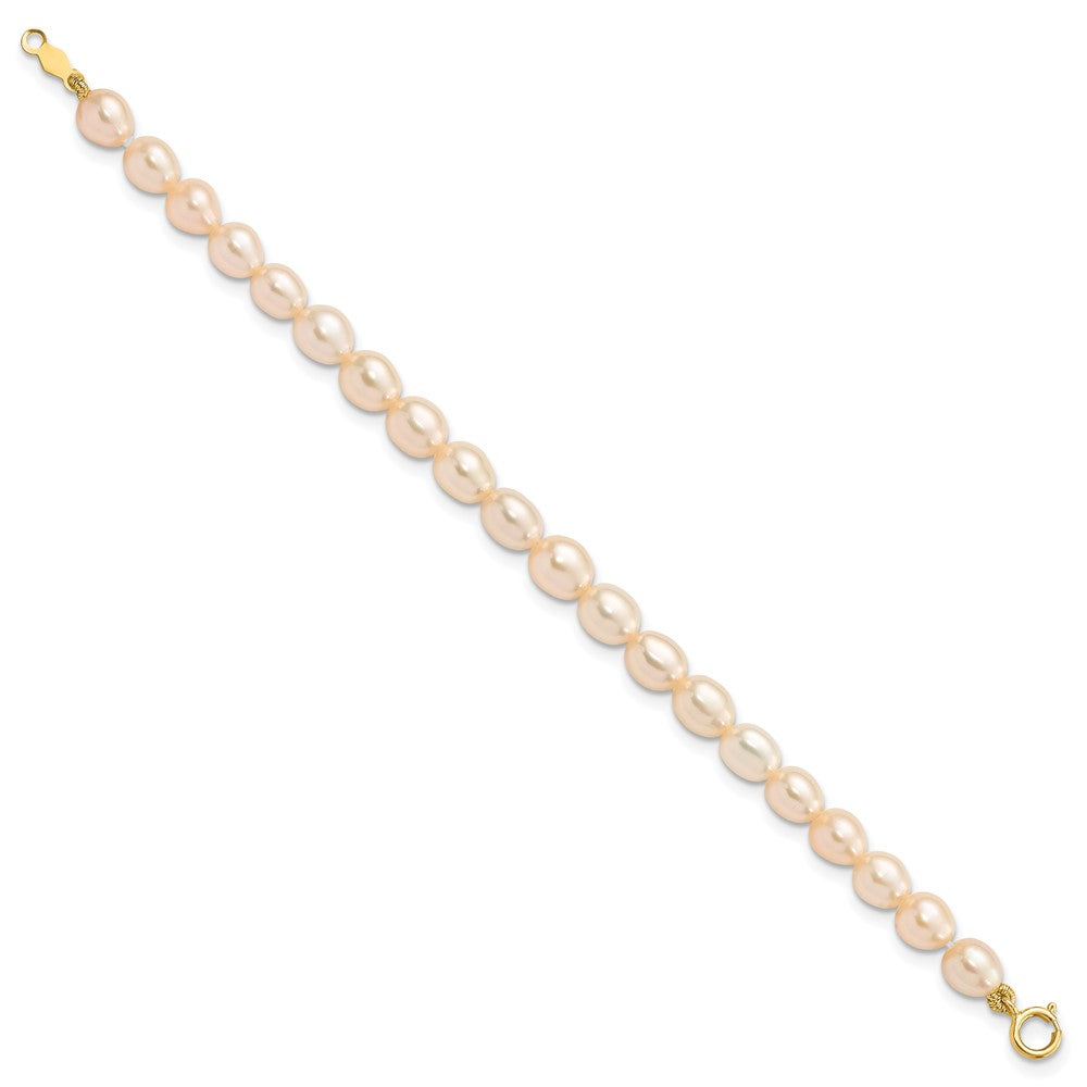 14k Pink FW Cultured Pearl 12"" Necklace, 5"" Bracelet & Earring Set