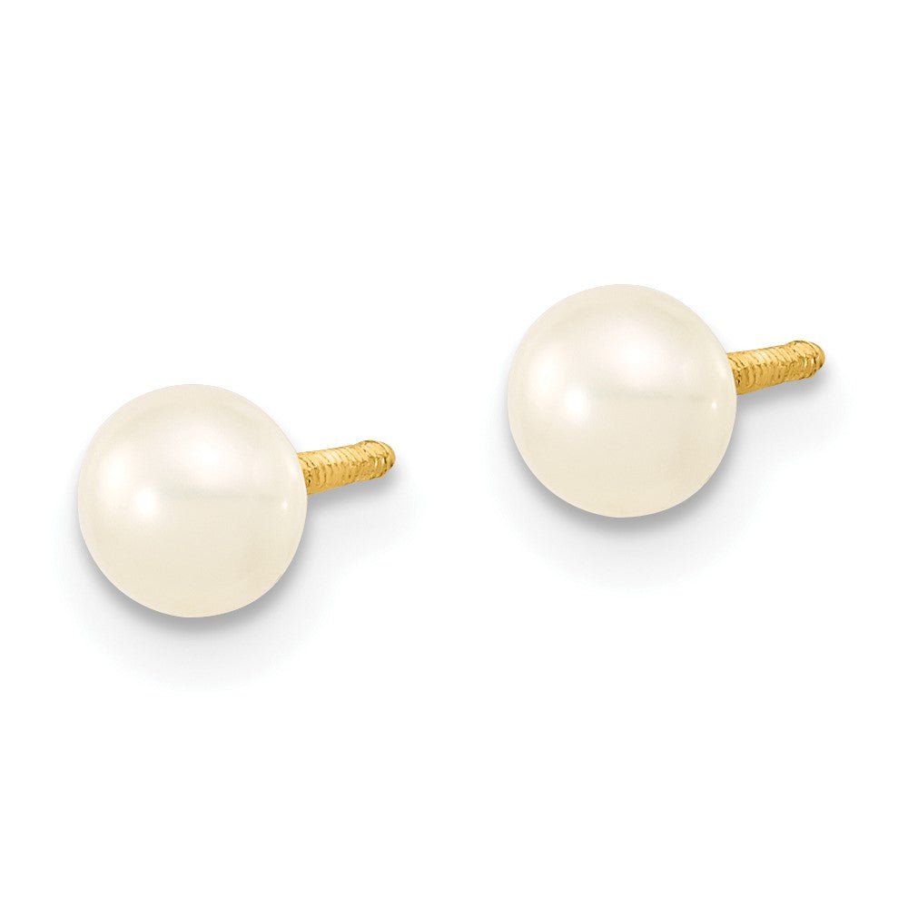 14k White FW Cultured Pearl 12"" Necklace, 4"" Bracelet & Earring Set
