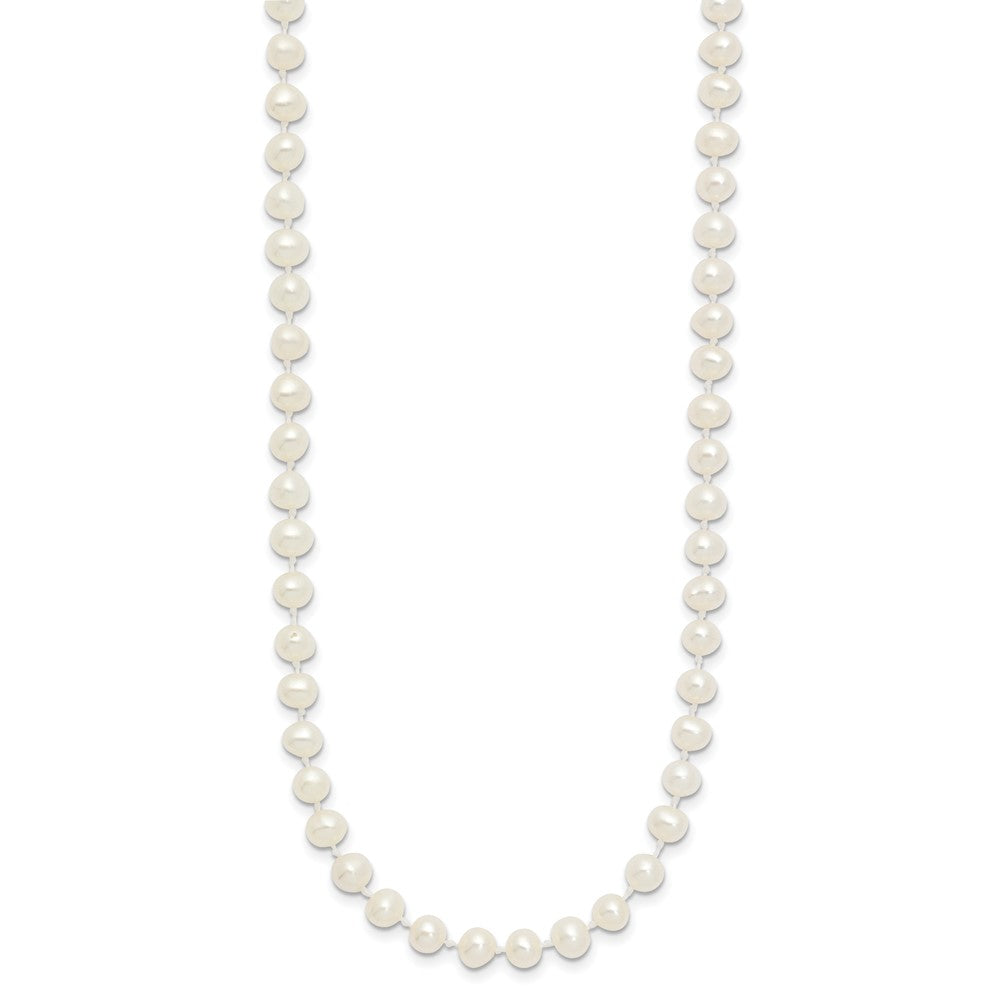 14k 4-5mm White Semi Round Freshwater Cultured Pearl Necklace