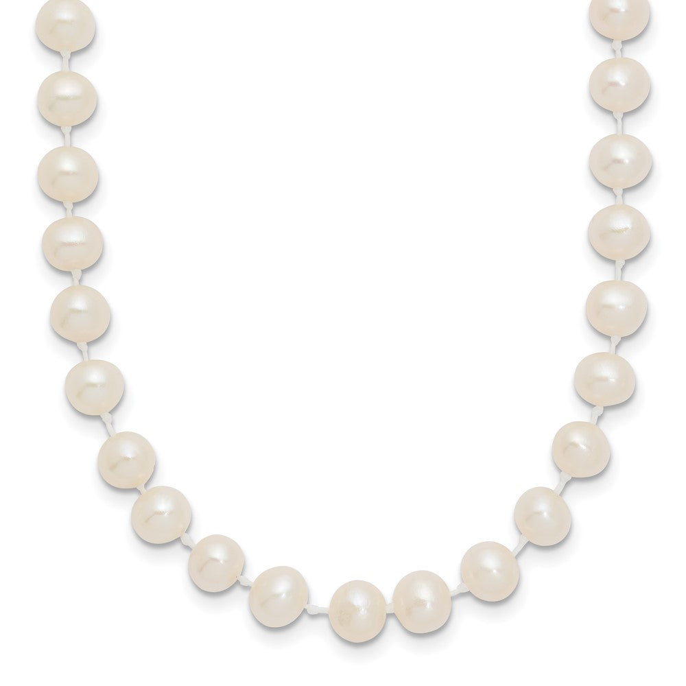 14k 5-6mm White Semi Round Freshwater Cultured Pearl Necklace