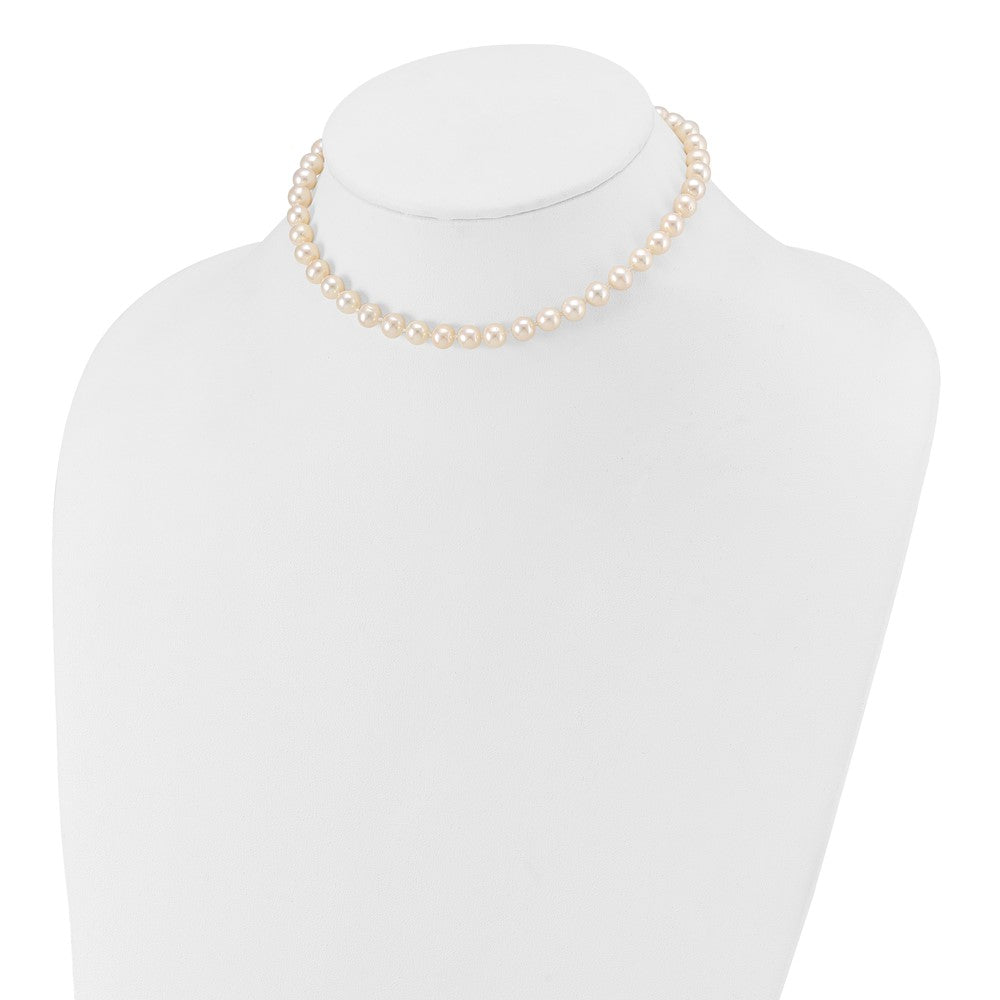 14k 6-7mm White Semi Round Freshwater Cultured Pearl Necklace