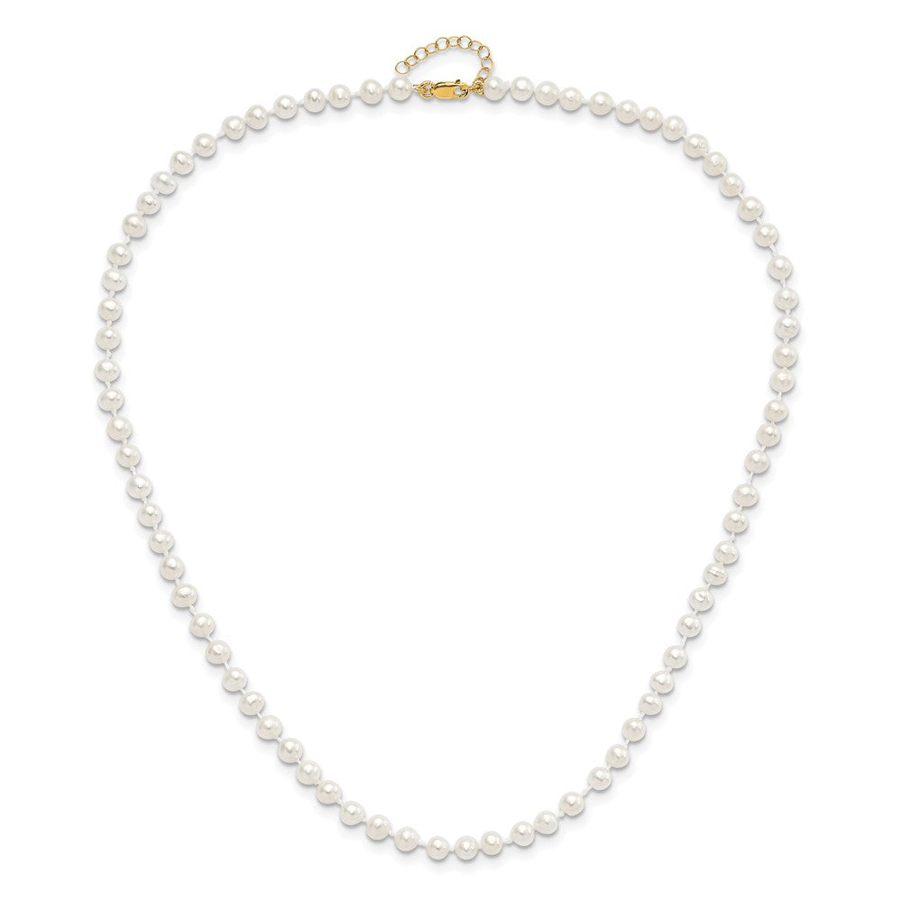 14k 4-5mm FW Cultured Pearl 5 w/1 ext Bracelet 14 w/1 ext Neck Earring Set