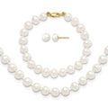 14k 5-6mm FW Cultured Pearl 5in Bracelet, 14in Necklace & Earring Set