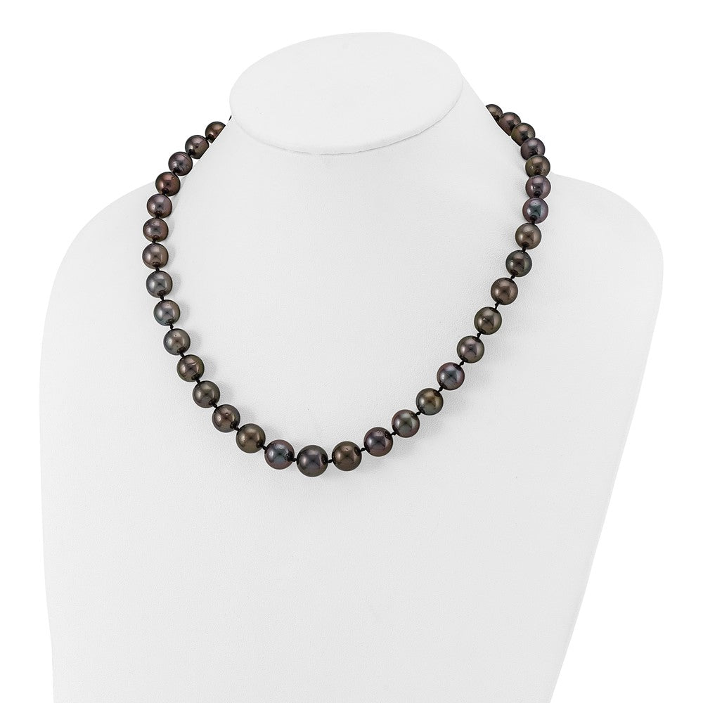 14k WG 9-12mm Semi-round Saltwater Cultured Tahitian Graduated Necklace